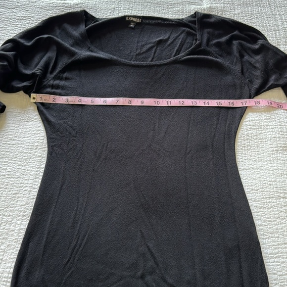 Express Black Fitted Sweater with Cold Shoulder Half Sleeves - Picture 5 of 11